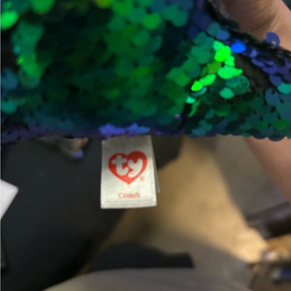 Beanie Boos Crunch The Dinosaur Flip Sequins Purple Sparkly Eyes 7" - Picture 6 of 6